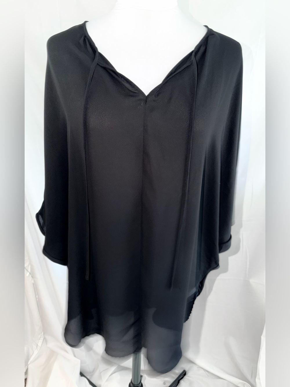 Mossimo Sheer V-Neck Tie-Front Poncho Tunic